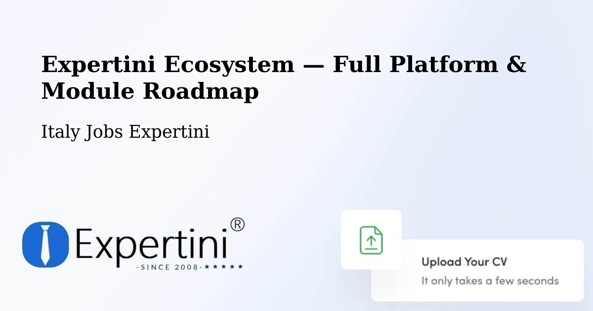 Expertini Ecosystem — Full Platform & Module Roadmap – Genoa